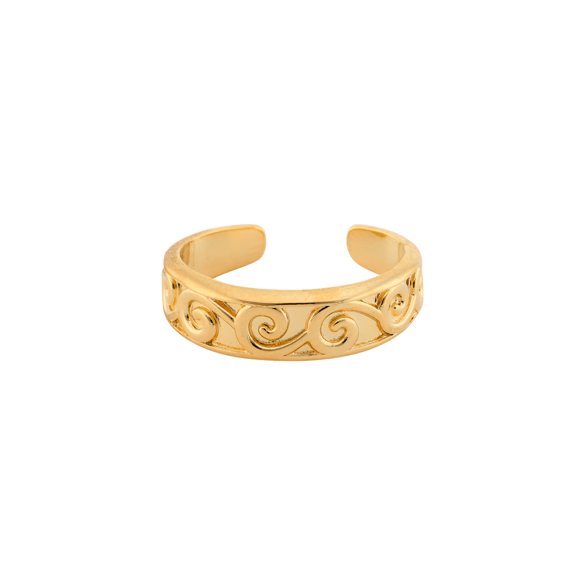 Bague de pied plaqué or - Motif gravé - taille 50