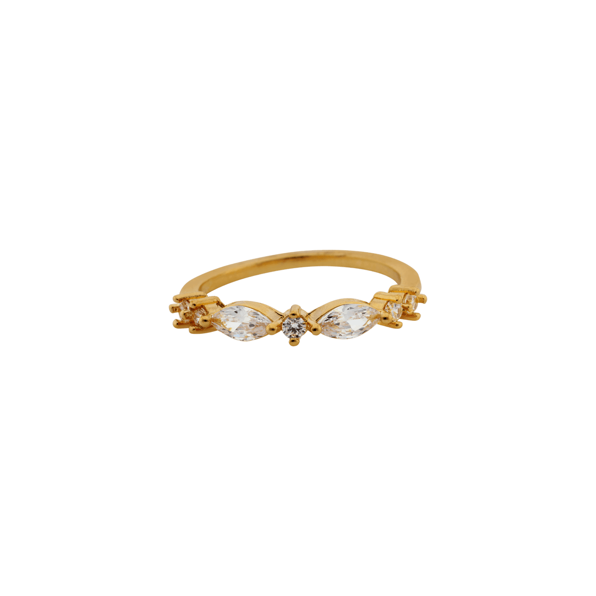 Bague plaqué or sertie oxyde de zirconium — taille 56