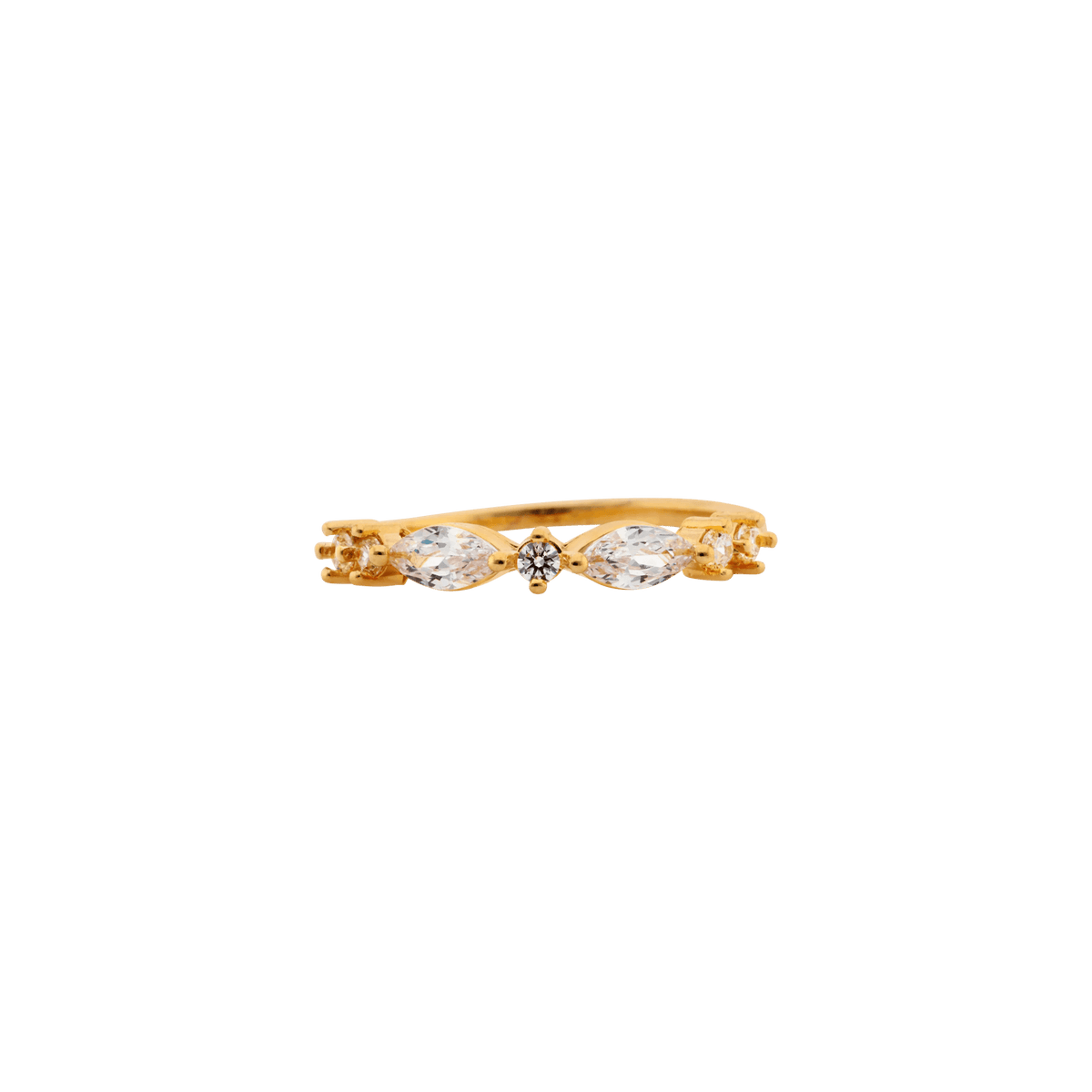 Bague plaqué or sertie oxyde de zirconium — taille 56
