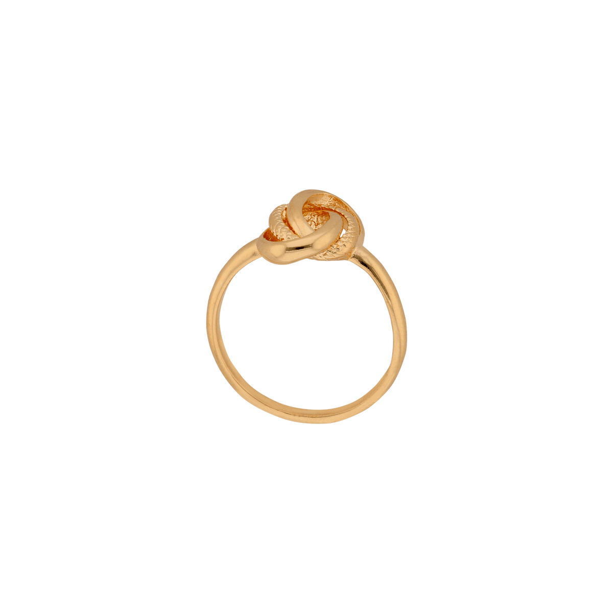 Bague plaqué or - Nœud antillais lisse et godronné — taille 54