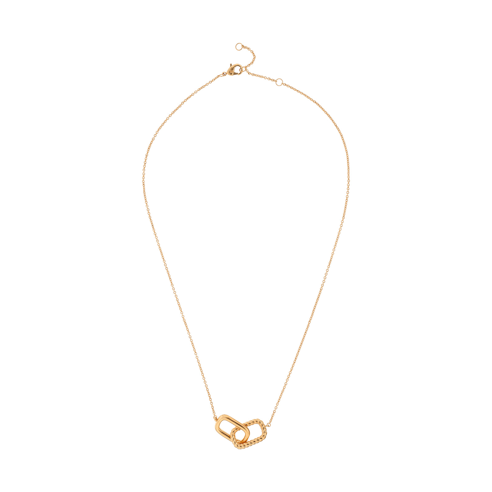 Collier Plaqué or double rectangles entrelacés