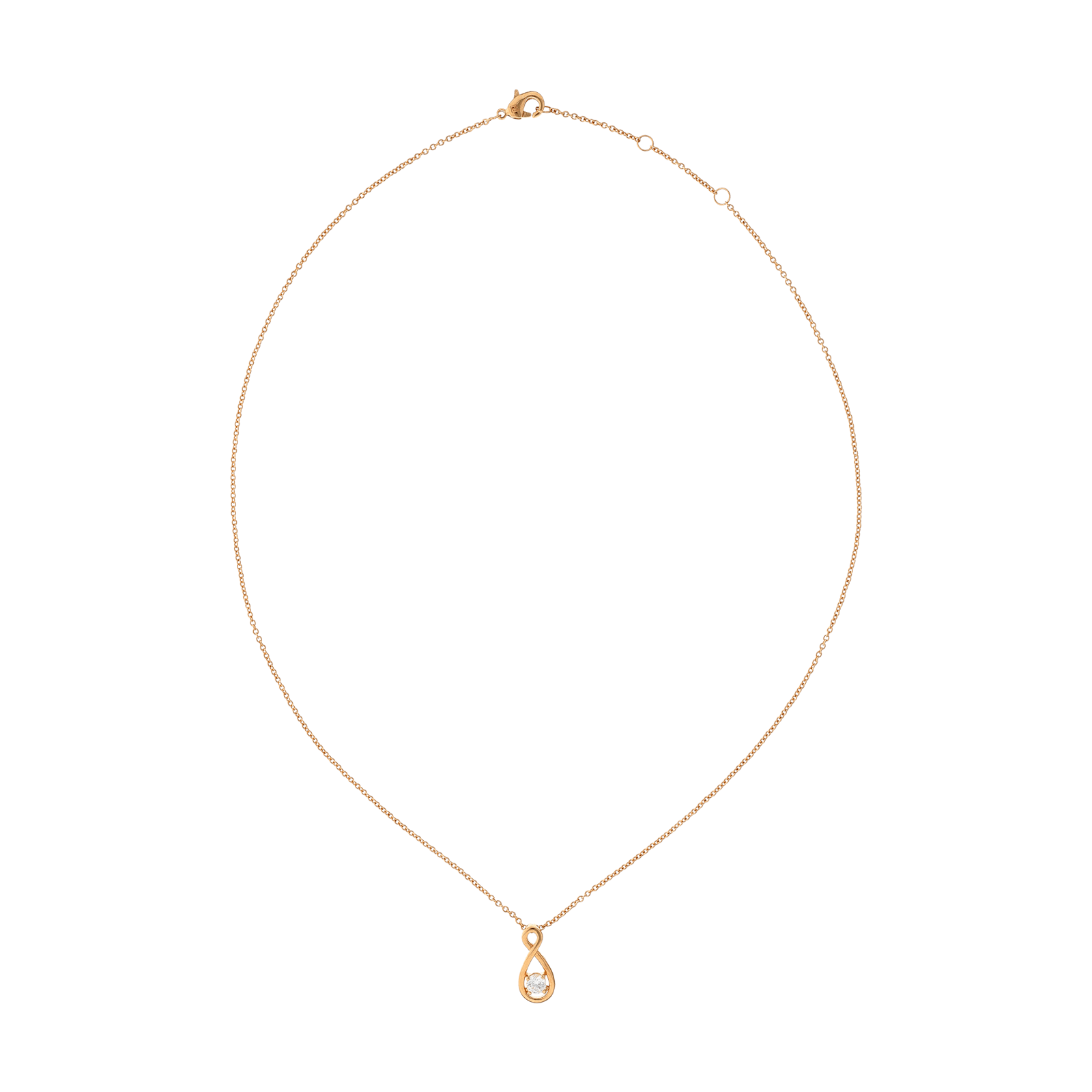Collier Plaqué or forme Infini Oxyde blanc