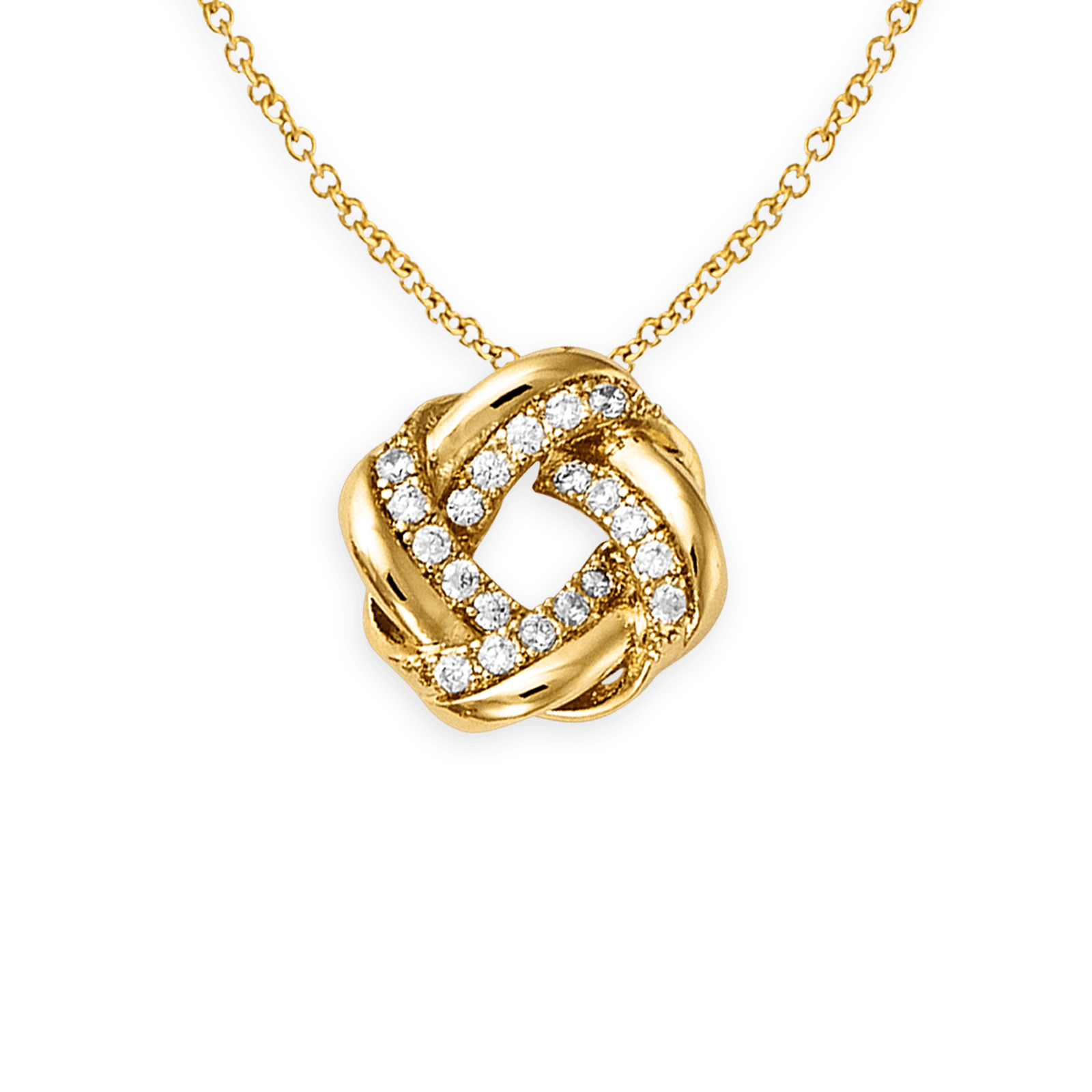 Collier chaîne plaqué or motif entrelacé