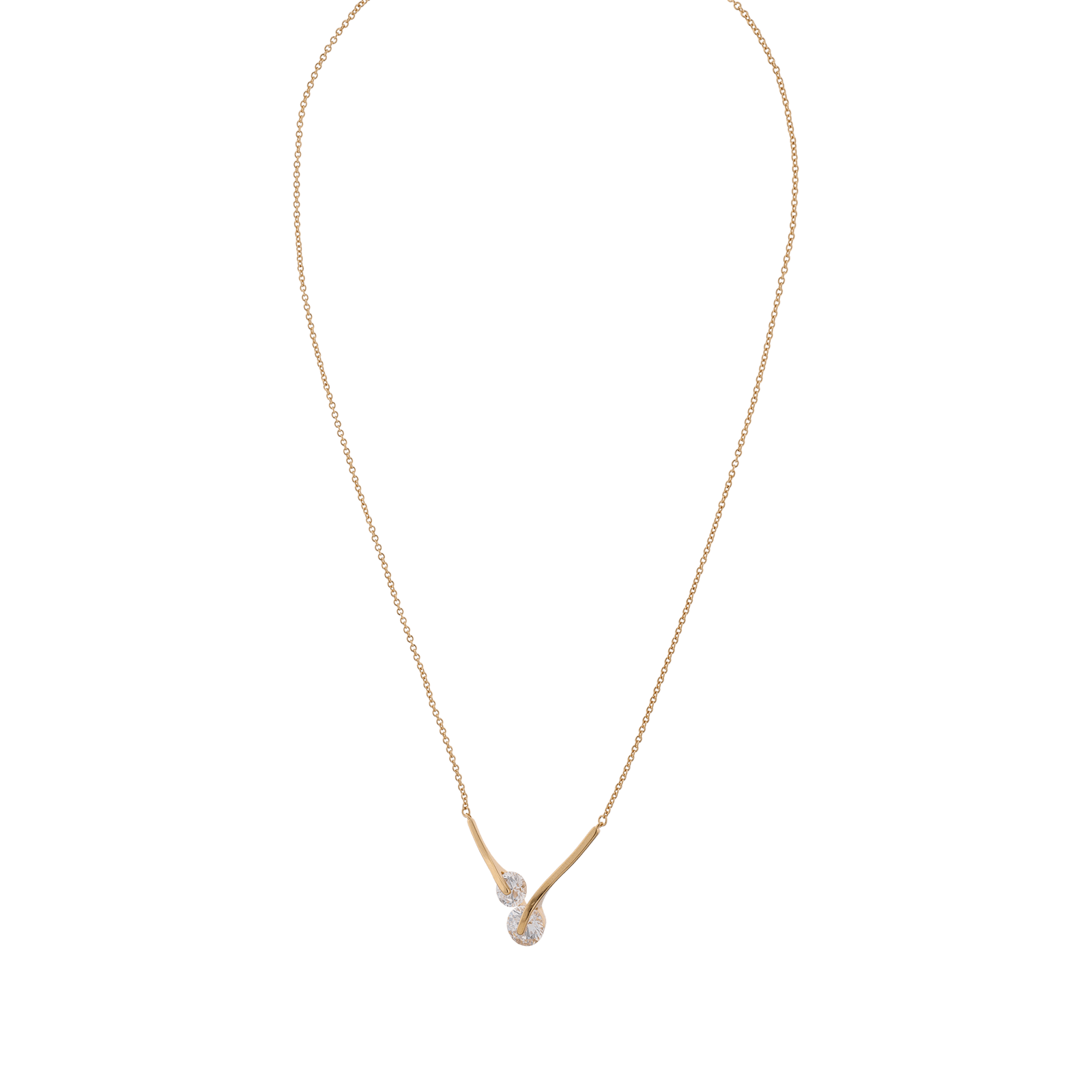 Collier Plaqué or oxydes blancs