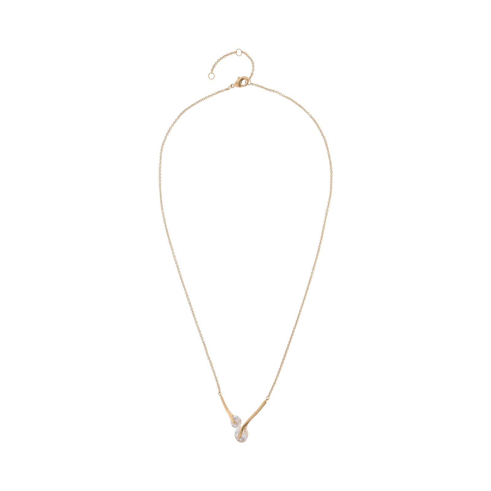 Collier Plaqué or oxydes blancs