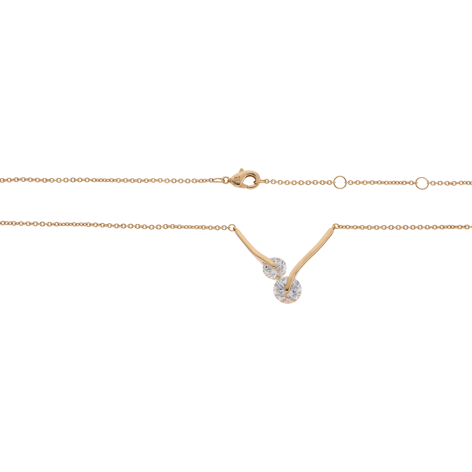 Collier Plaqué or oxydes blancs