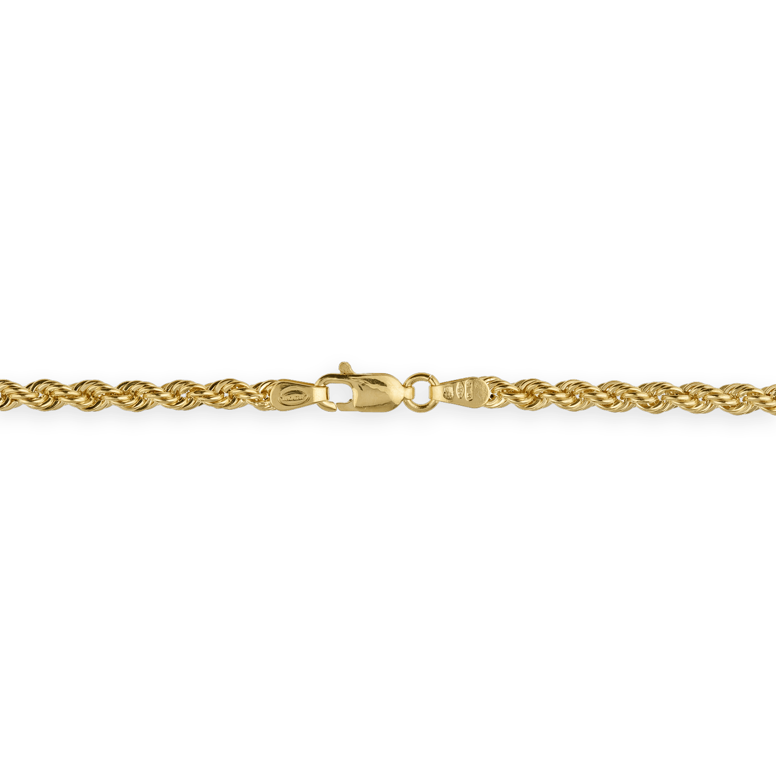 Collier or maille corde creuse