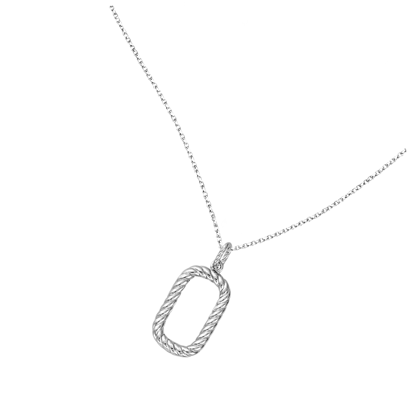 Pendentif Argent Rond forme rectangle motif Torsade