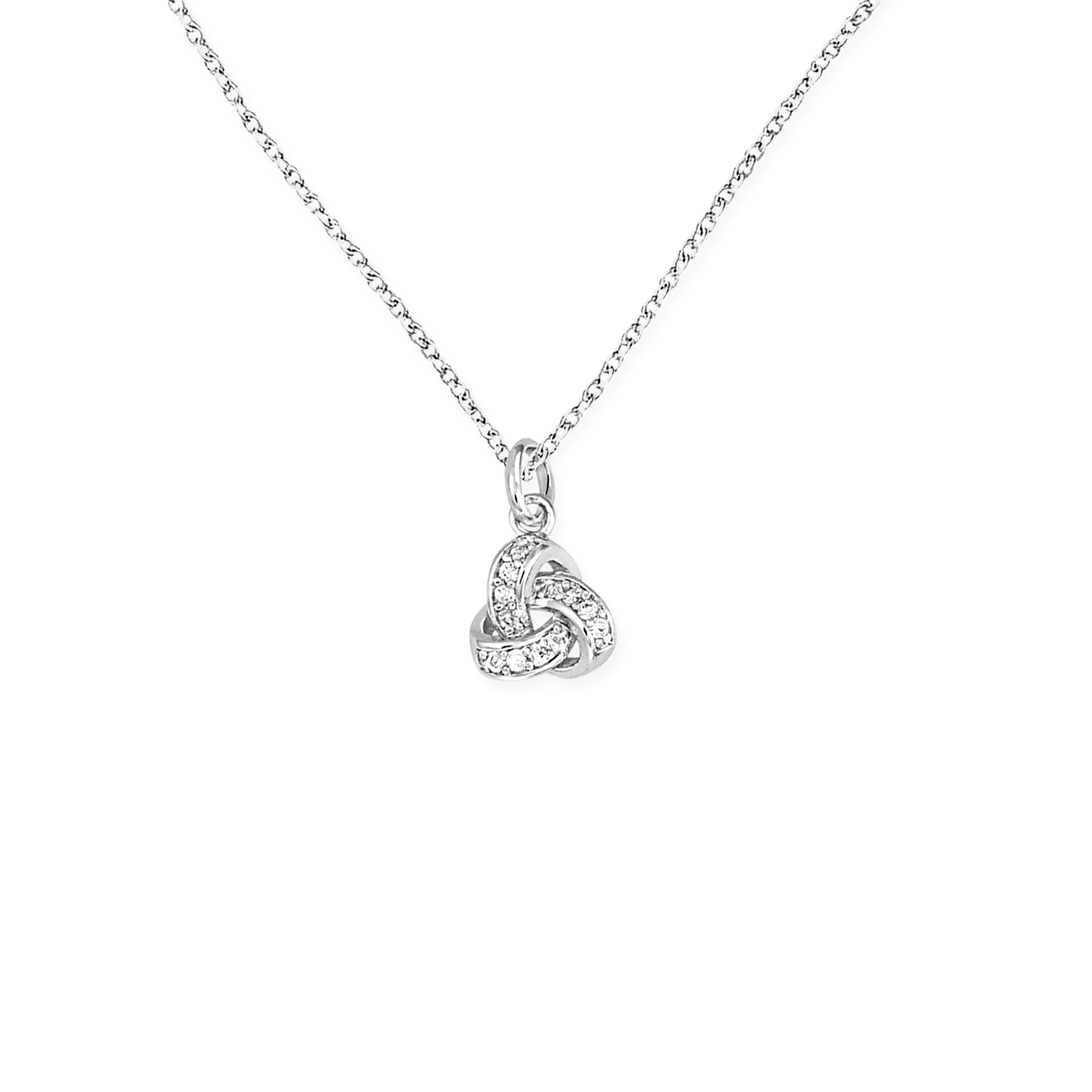 Pendentif Argent Rond Nœud Oxyde de Zirconium
