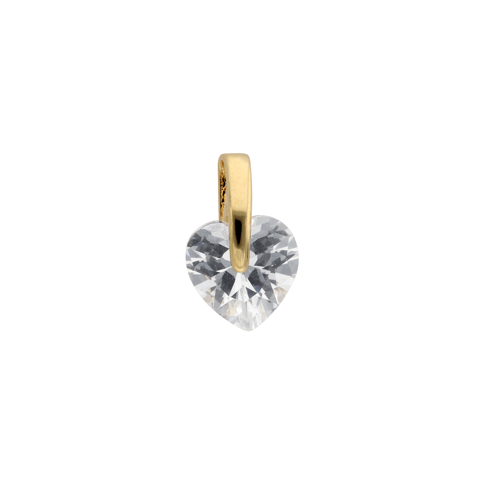 Pendentif Plaqué or forme coeur Oxyde blanc