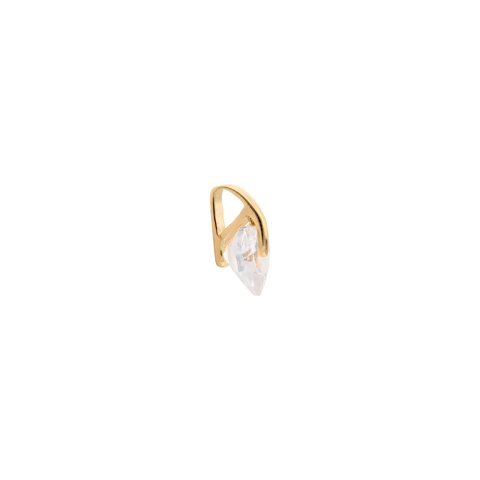 Pendentif Plaqué or forme coeur Oxyde blanc
