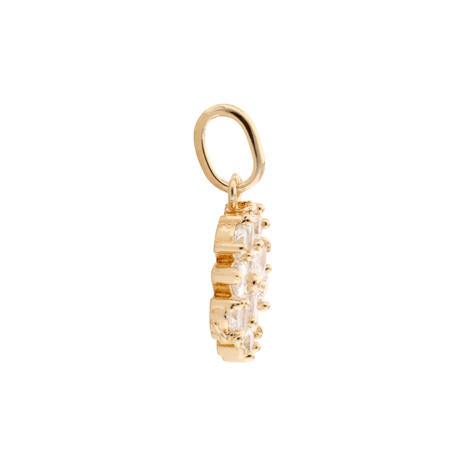 Pendentif Plaqué or fleur Oxydes blancs serti griffes