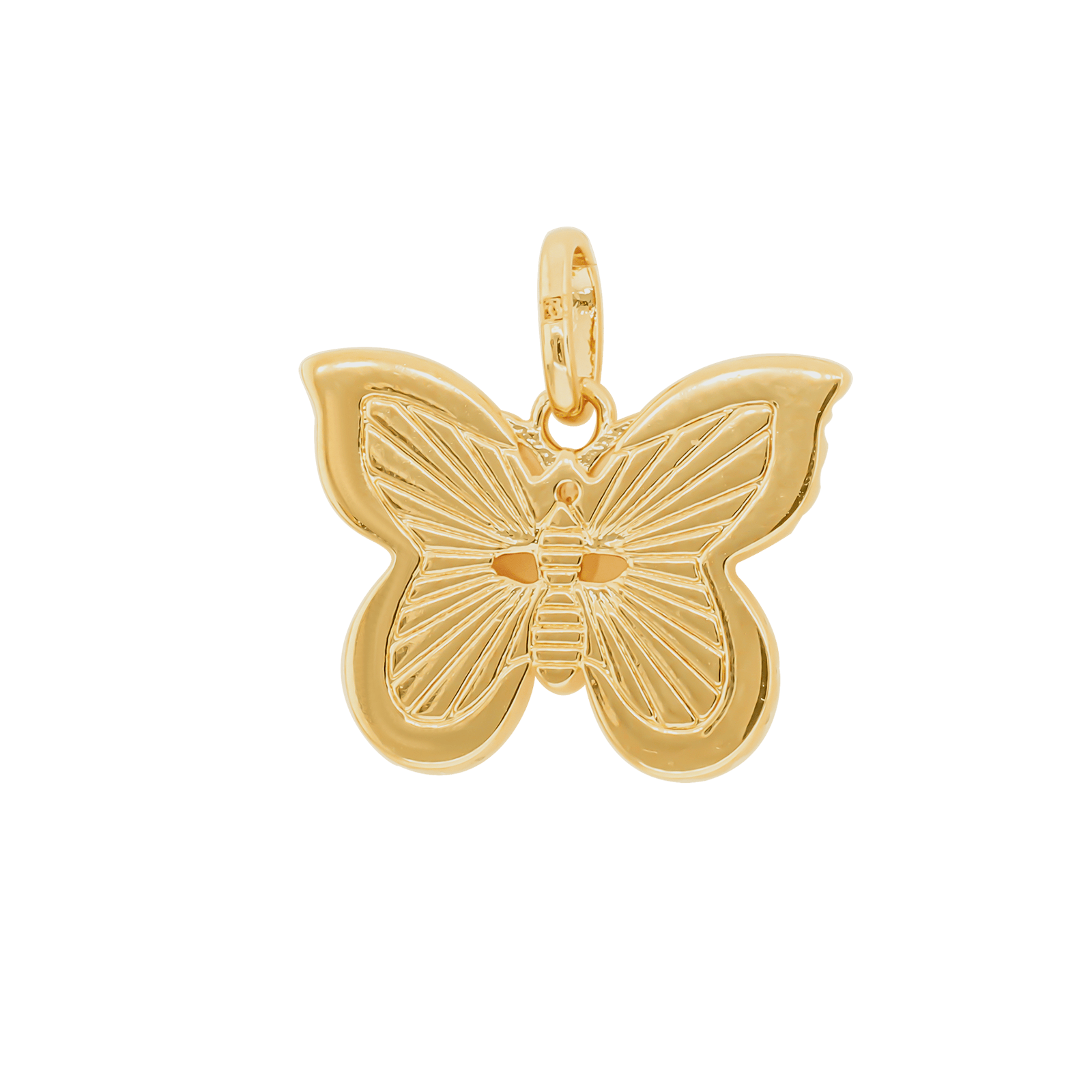Pendentif Plaqué or papillon rayonnant plus oxydes blancs