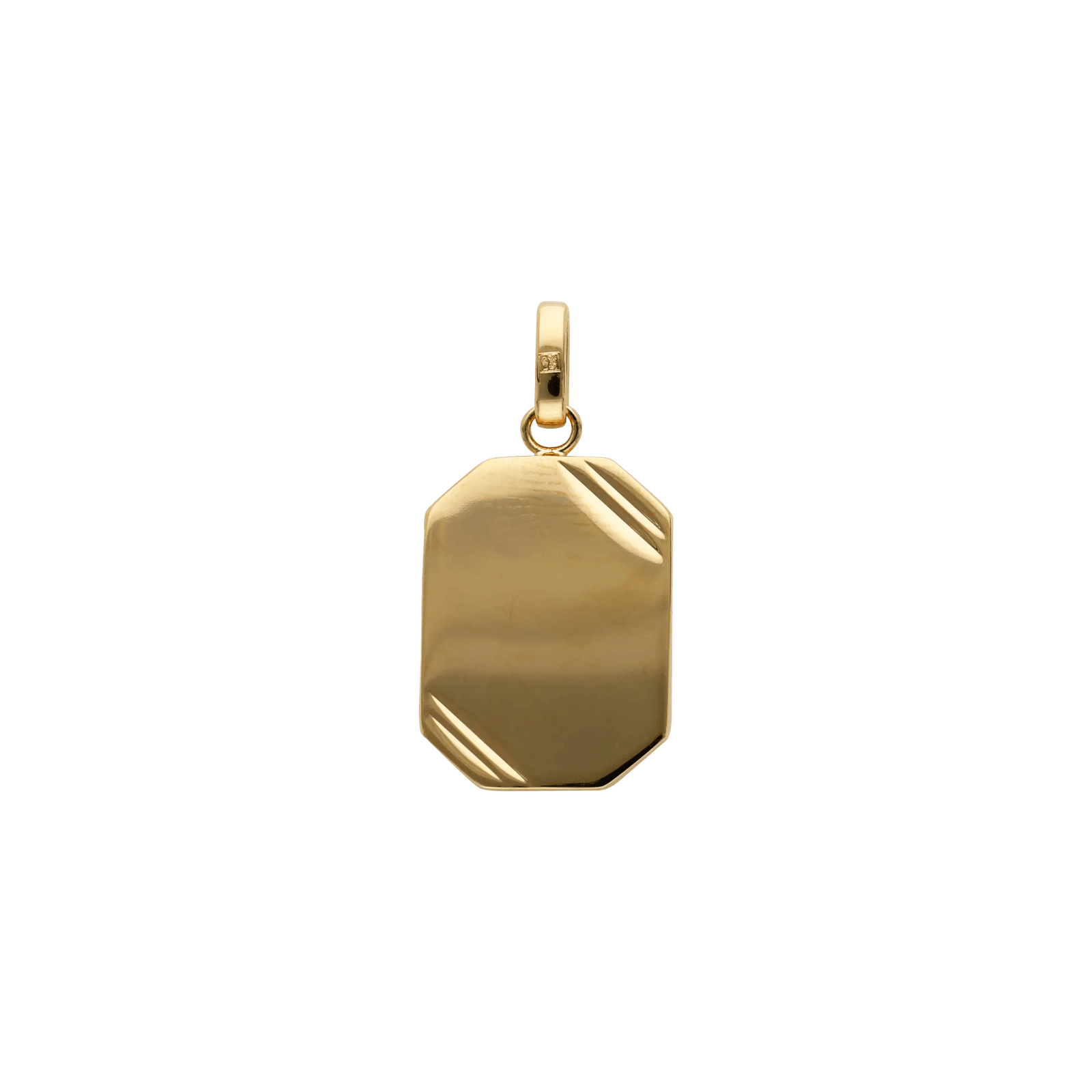Pendentif Plaqué or plaque rectangle lisse