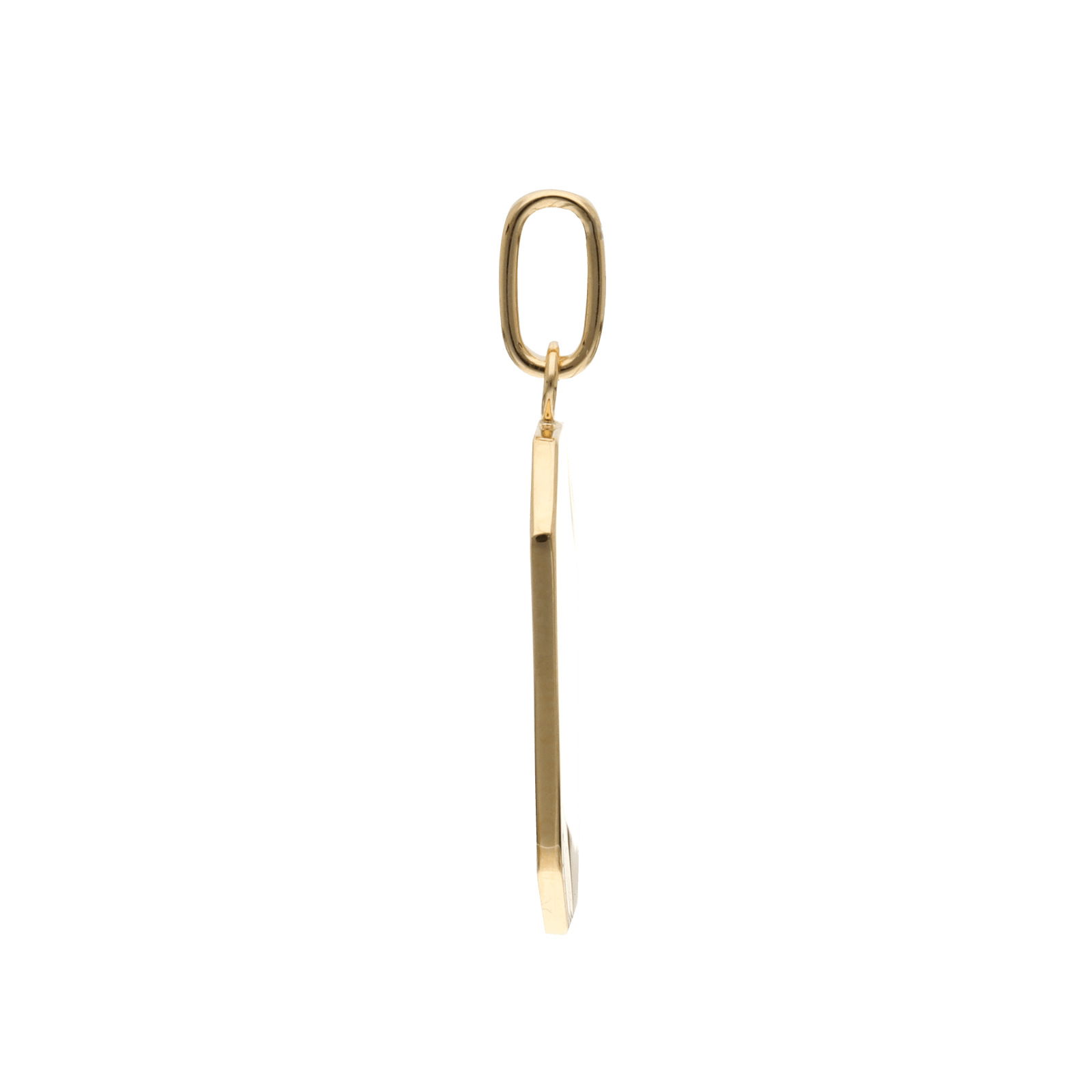 Pendentif Plaqué or plaque rectangle lisse