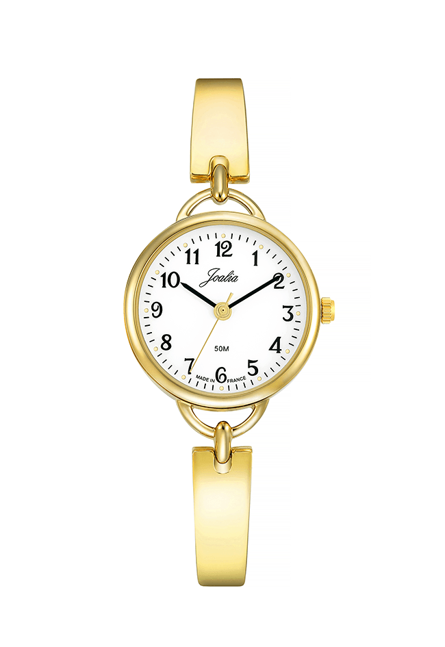 Montre Joalia Acier doré cadran rond blanc