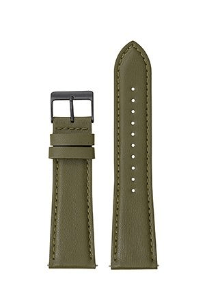 bracelet pomme vert olive bcle noire - 24mm
