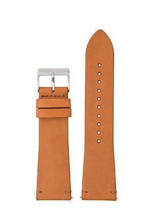 bracelet cuir marron bcle chromee - 24mm