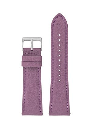 bracelet cuir prune bcle chromee - 24mm
