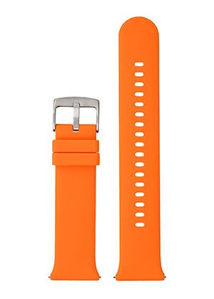 bracelet silicone orange boucle chromee - 24mm