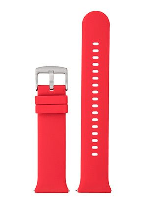 bracelet silicone rouge boucle chromee 24mm