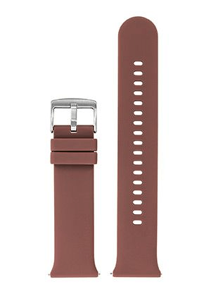 bracelet silicone marron boucle chromee 24mm