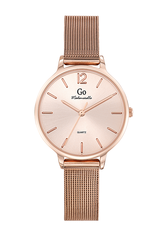 Montre Femme boitier doré rose bracelet métal doré rose - 695938
