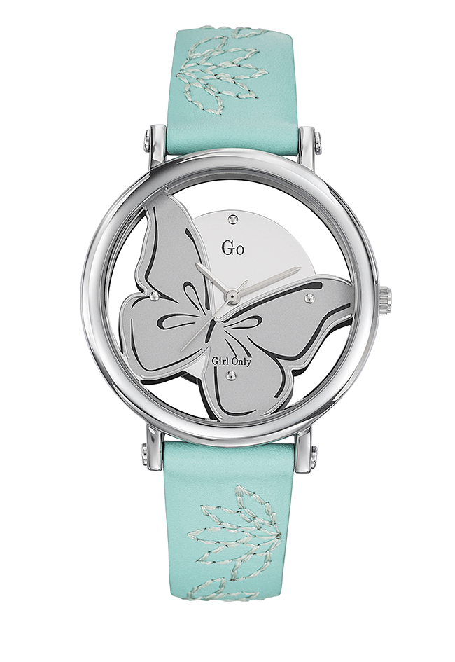 Montre Femme Boitier argenté bracelet cuir vert - 698667