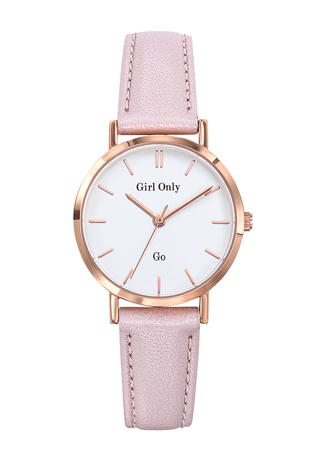 Montre Femme boitier doré rose bracelet cuir rose - 699134
