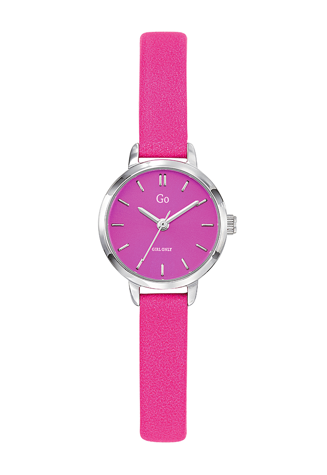Montre Femme boitier argenté bracelet synthétique rose - 699263