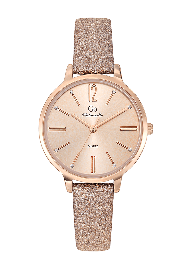 Montre Femme Boîtier doré rose bracelet cuir doré rose - 699560