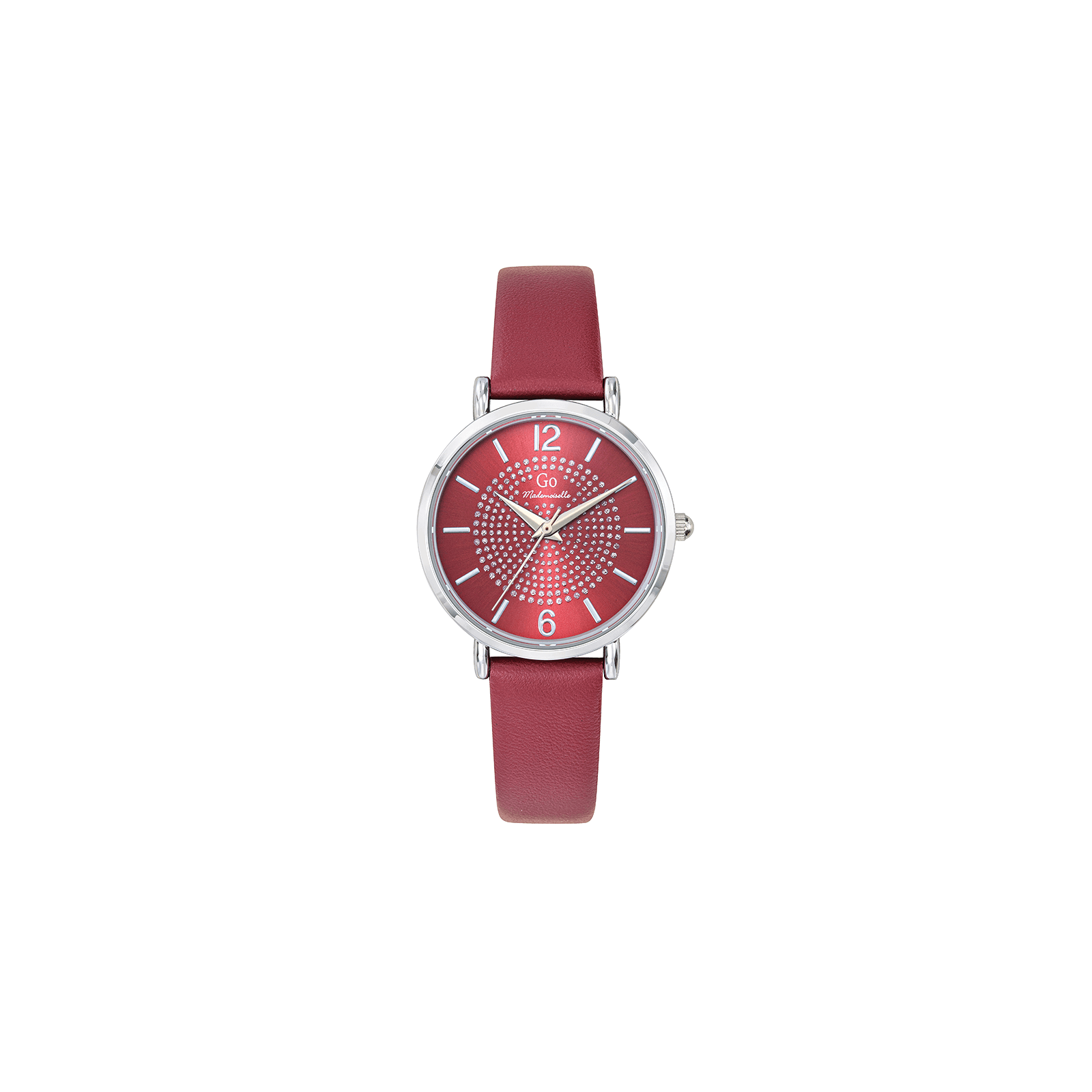 montre Go Girl Femme Acier Cuir Rouge