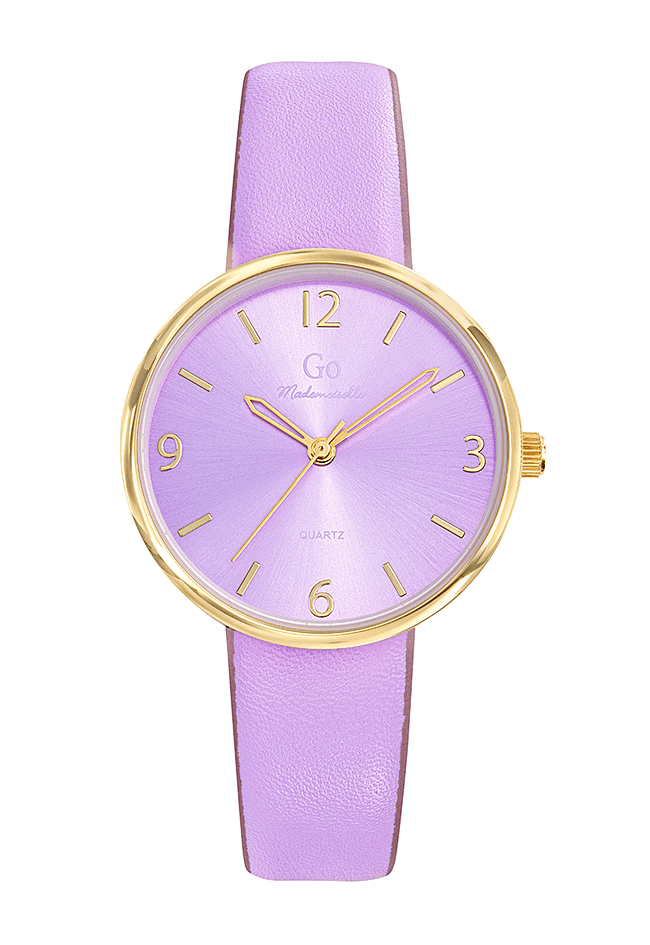 Montre Femme Boîtier Doré Bracelet Synthétique Violet – 699613