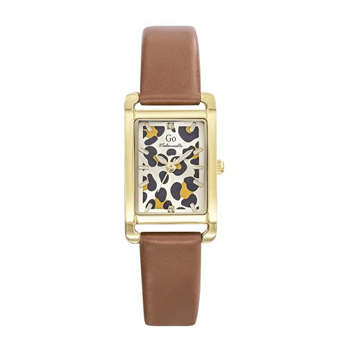 Montre Femme Boîtier Doré Bracelet Cuir Marron – 699633
