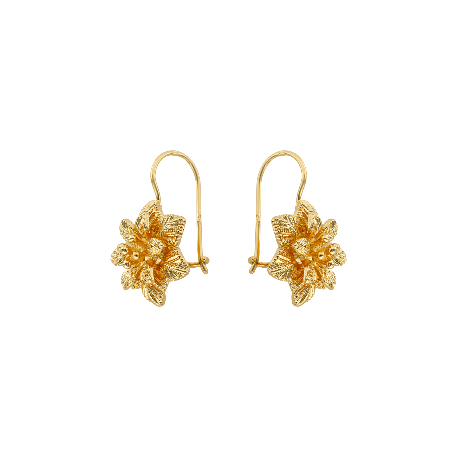 Boucles d'Oreilles plaqué or fleur