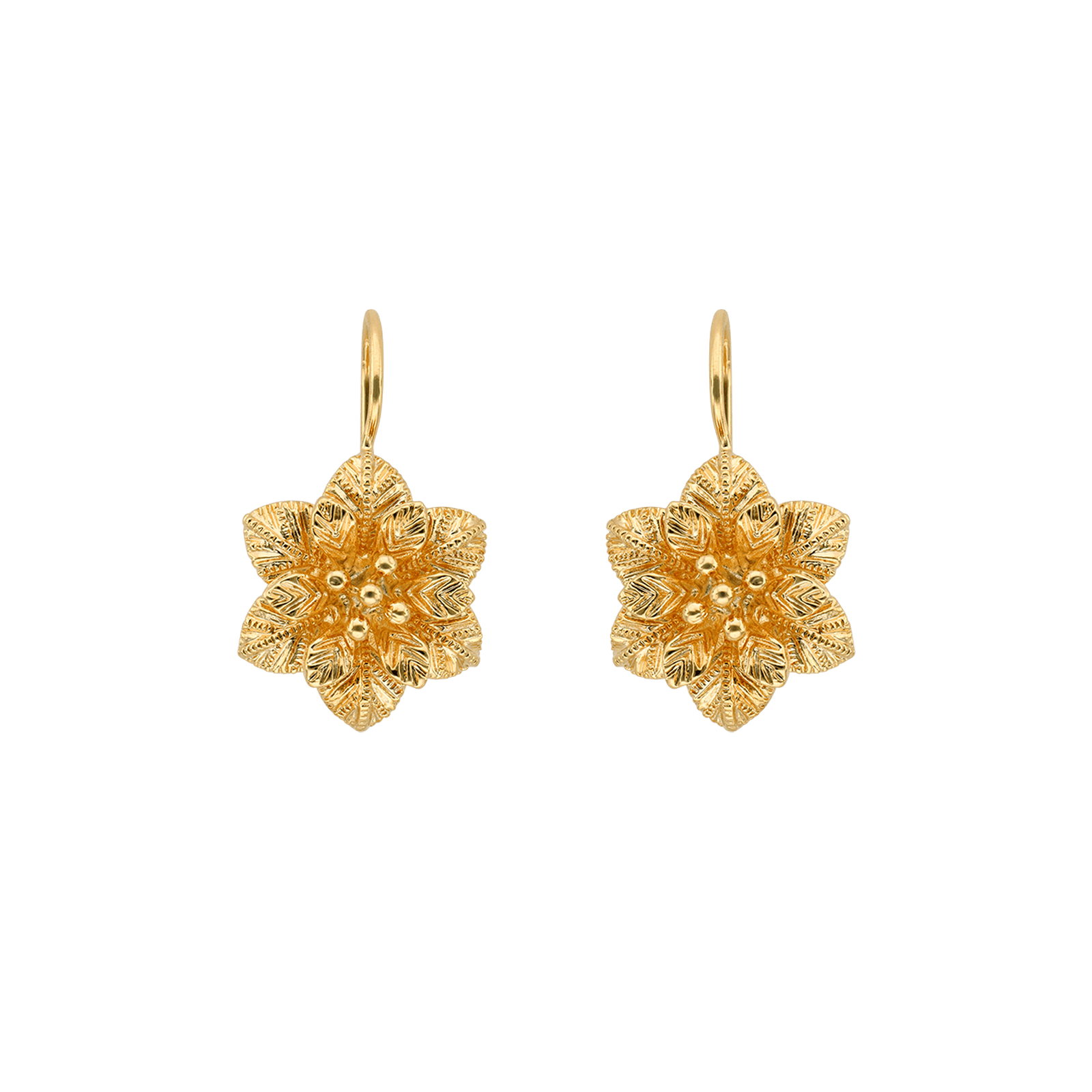Boucles d'Oreilles plaqué or fleur