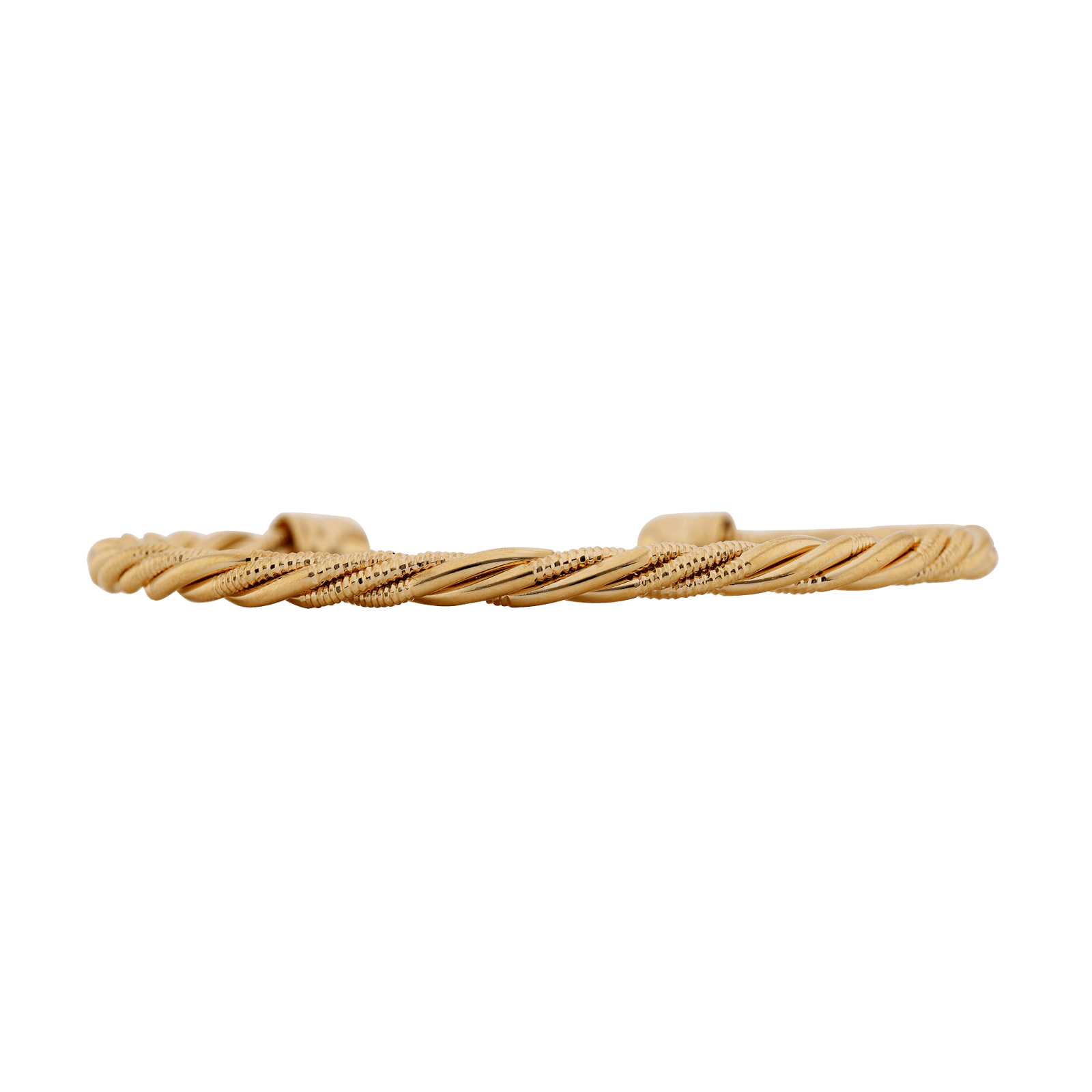 Bracelet plaqué or Jonc tresse lisse et strié