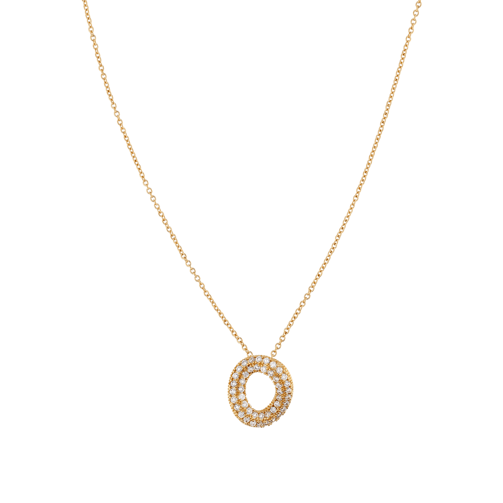 Collier plaqué or pendentif rond double rang Oxydes