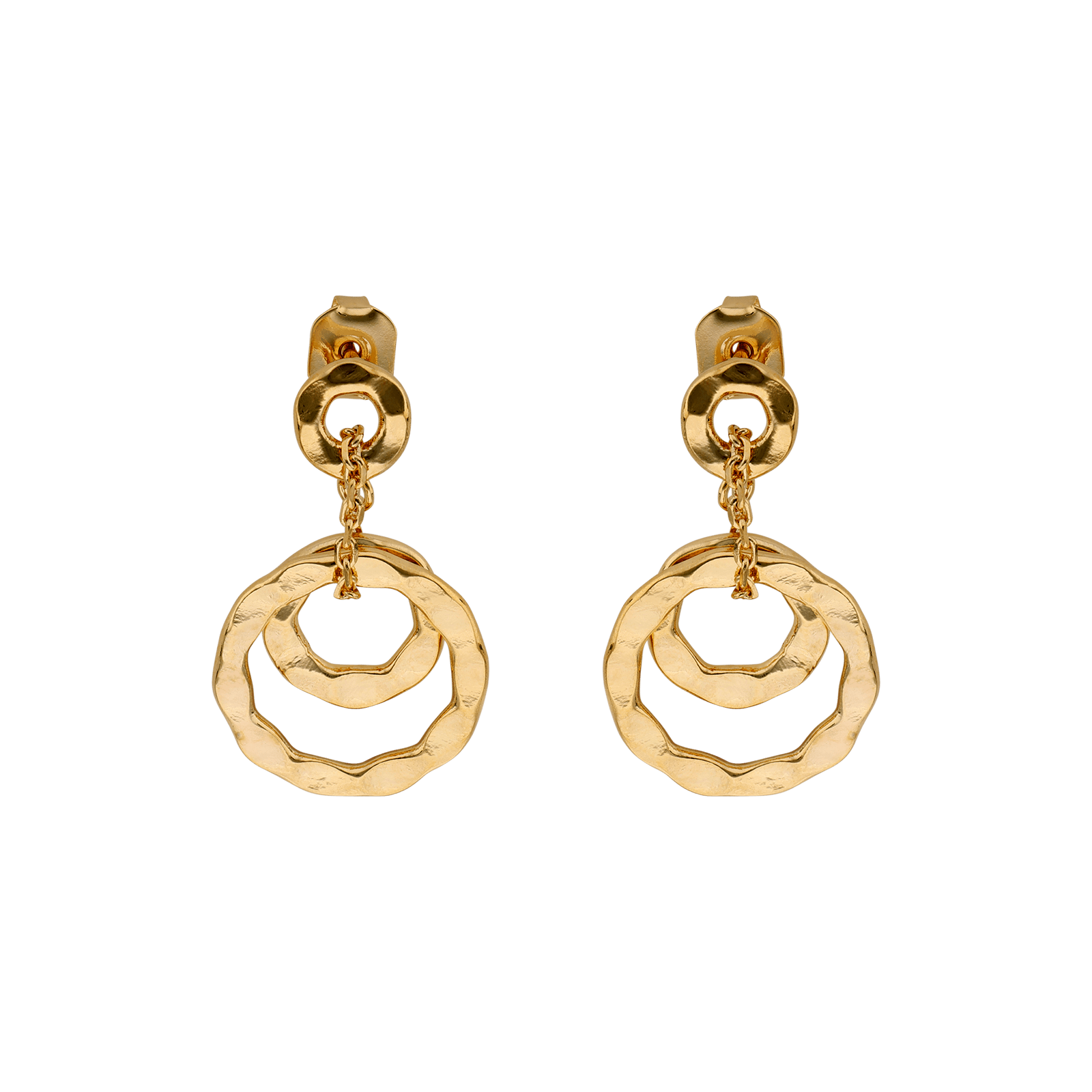 Créoles plaqué or Pendentif 2 cercles
