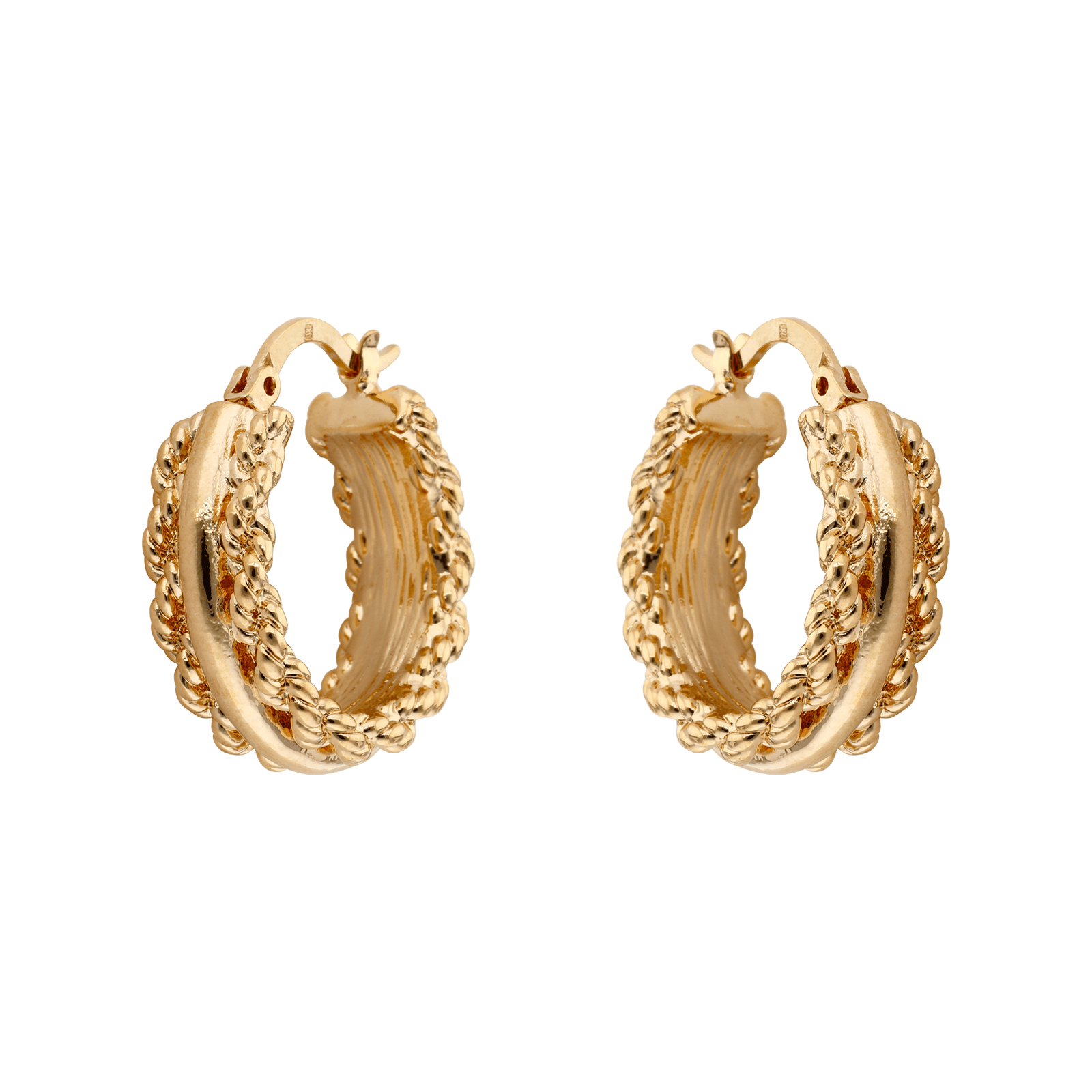 Créoles couronne large maille corde 20mm