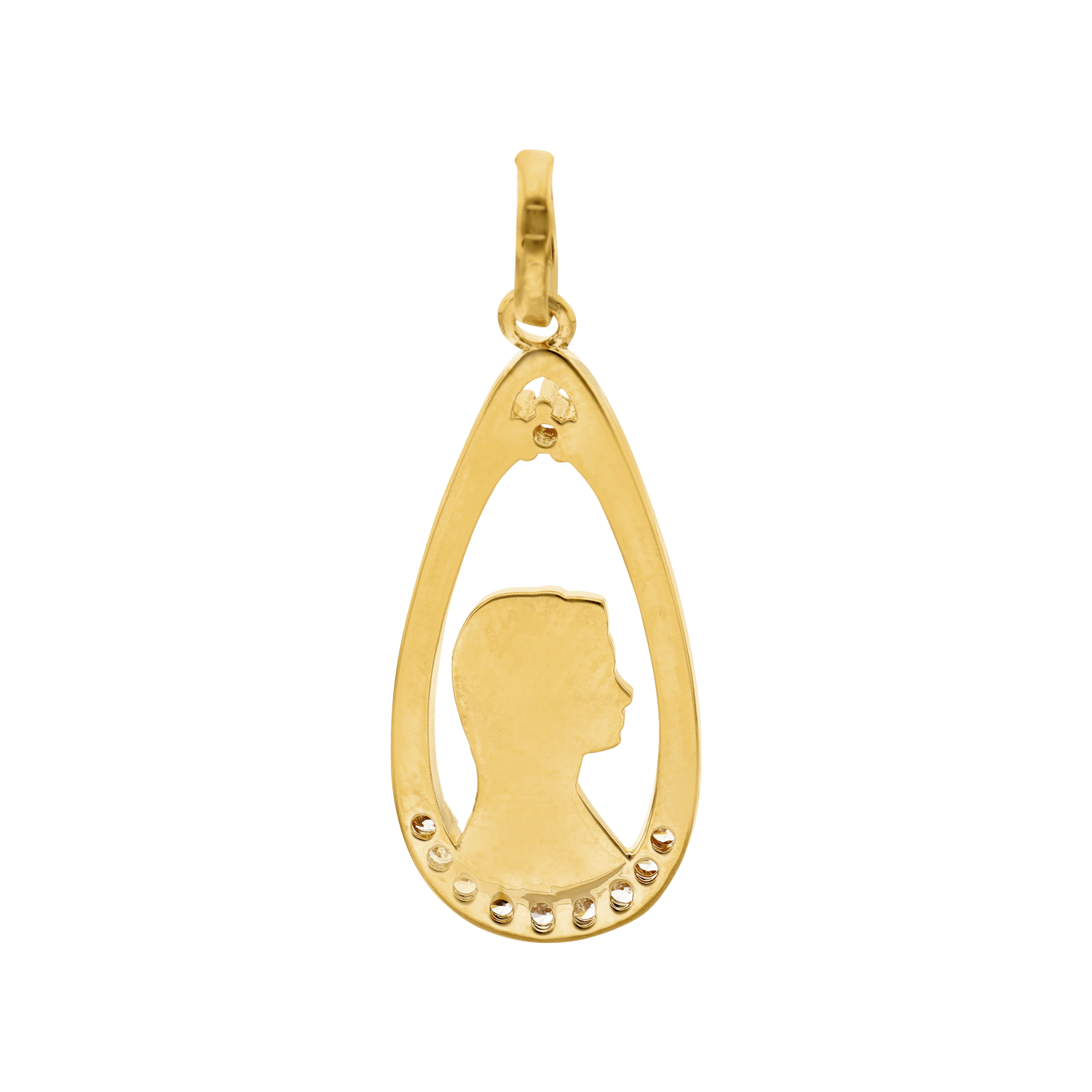 Médaille plaqué or gourmette vierge Oxyde de Zirconium