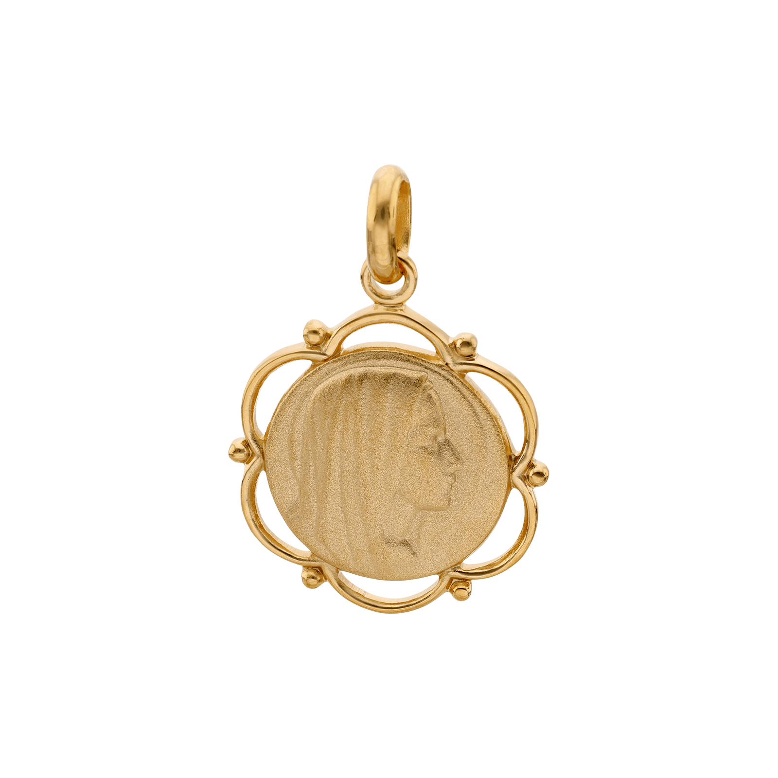 Médaille plaqué or Vierge ronde
