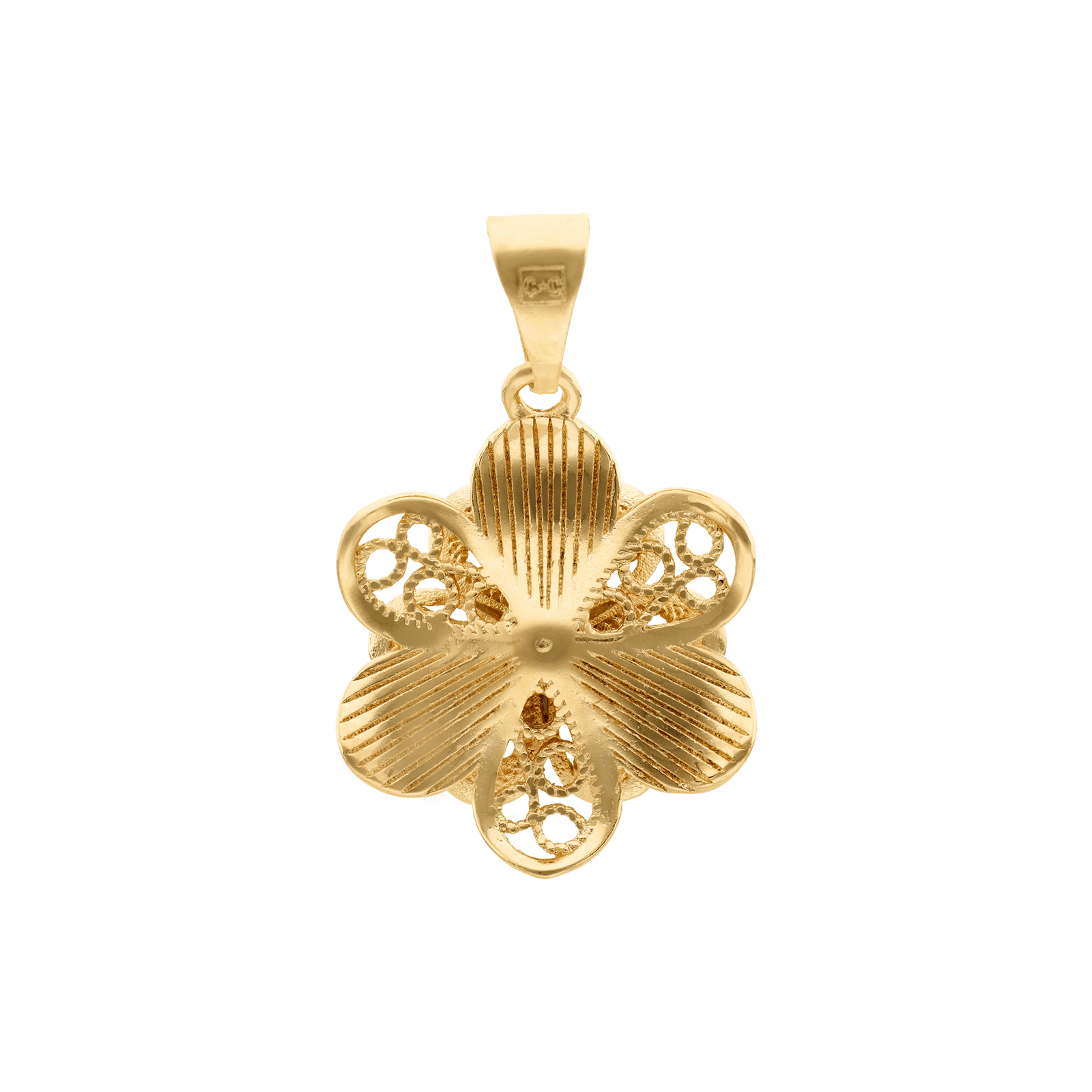 Pendentif plaqué or fleur