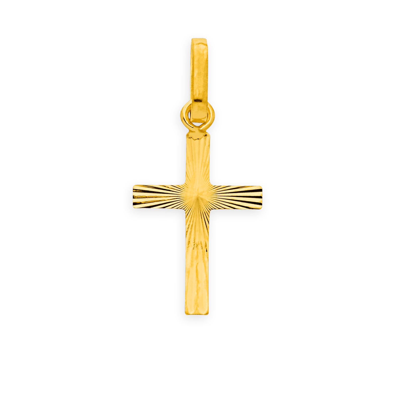 Croix Or750 Striée avec bélière