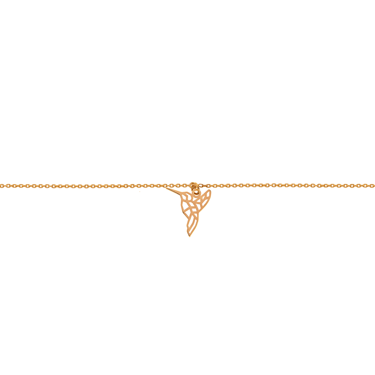 Chaîne Taille Plaqué Or 80  à 95cm Colibri Origami 12*15mm