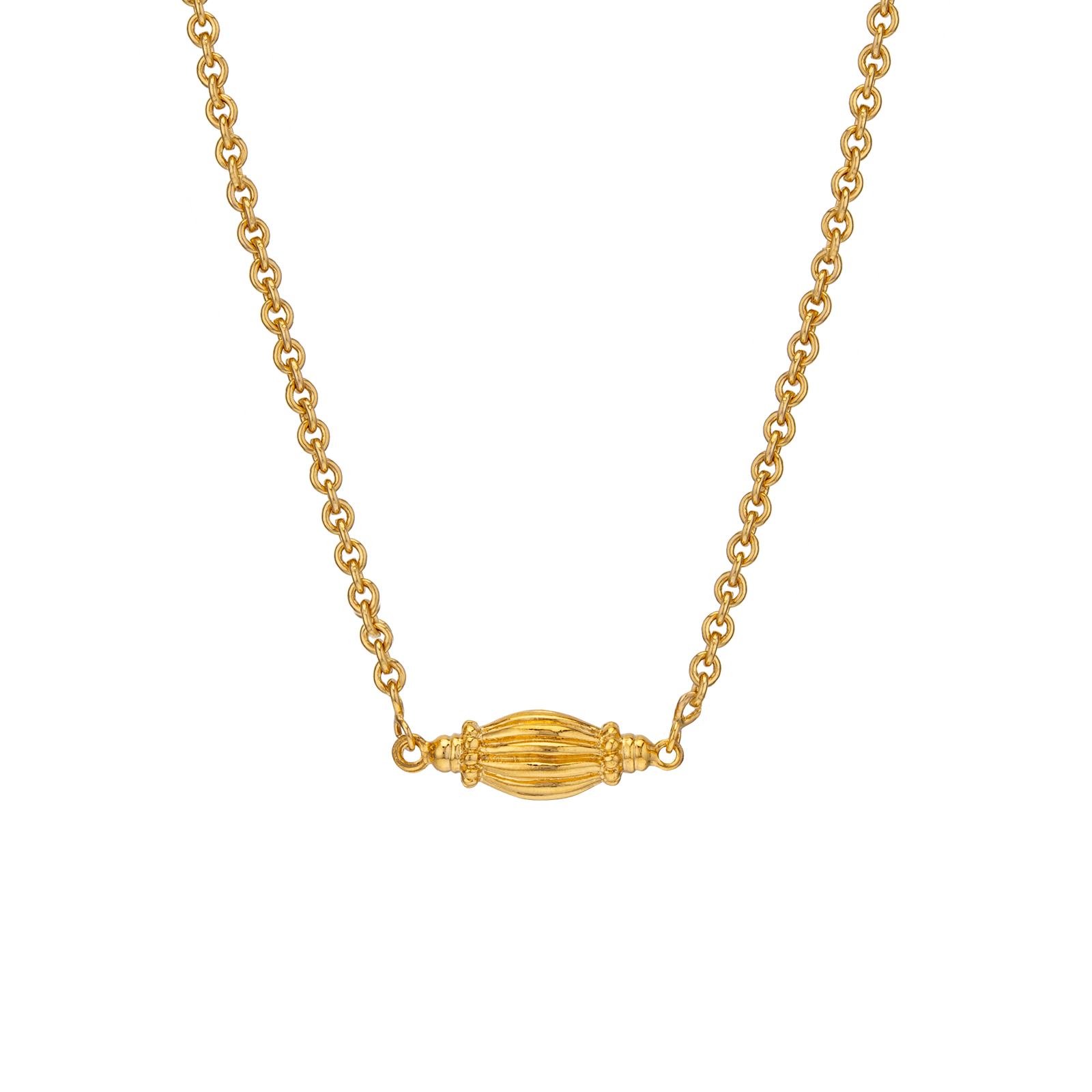 Collier Plaqué or Forçat rond avec barillet 45 centimètres
