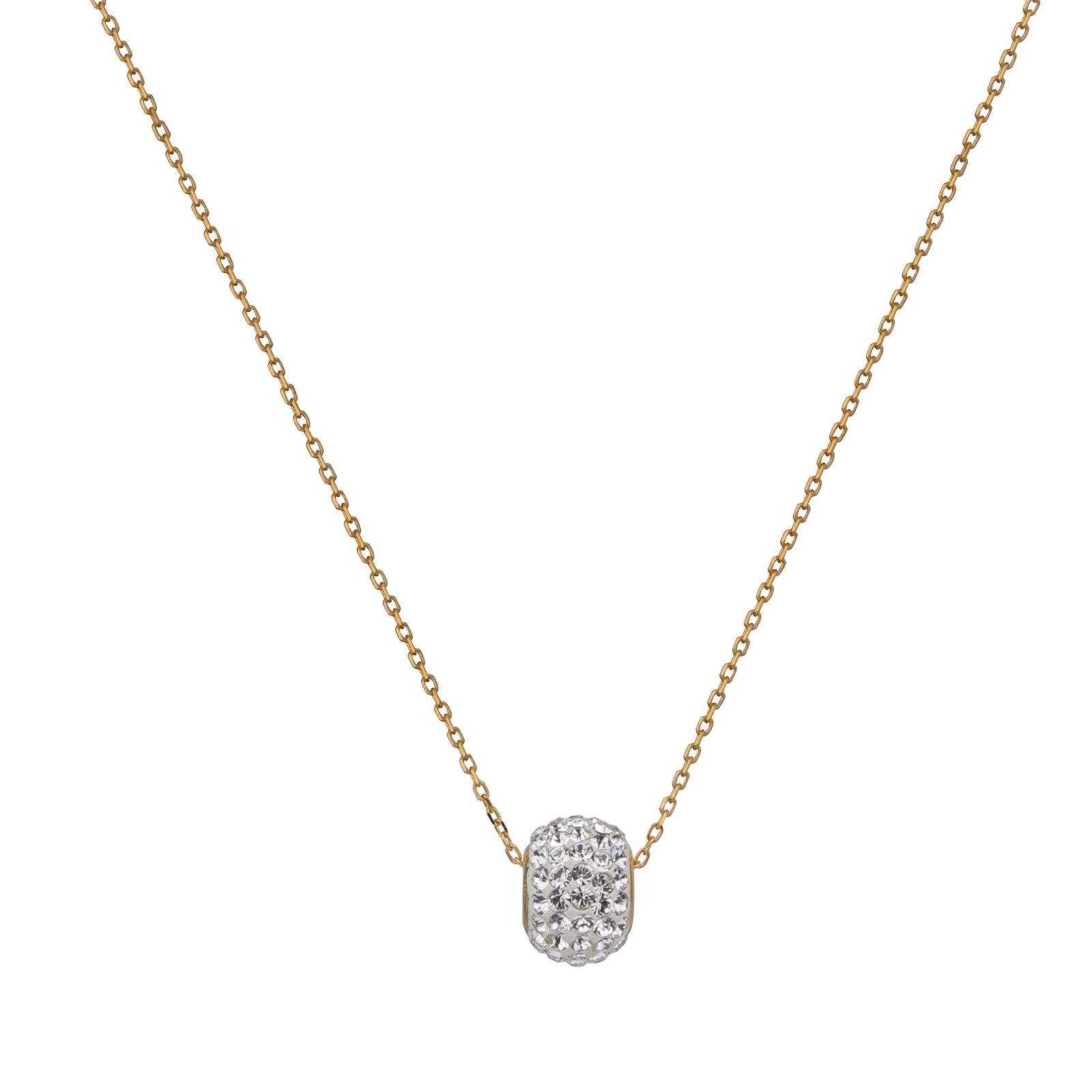 Collier Centre boule et Cristal 42 centimètres