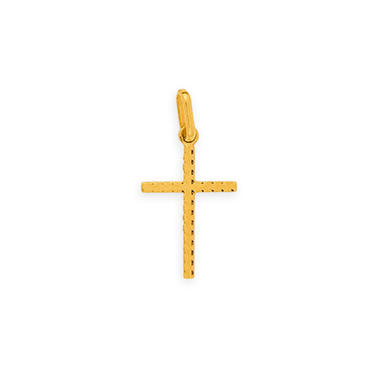 Croix Or750 Striée avec bélière