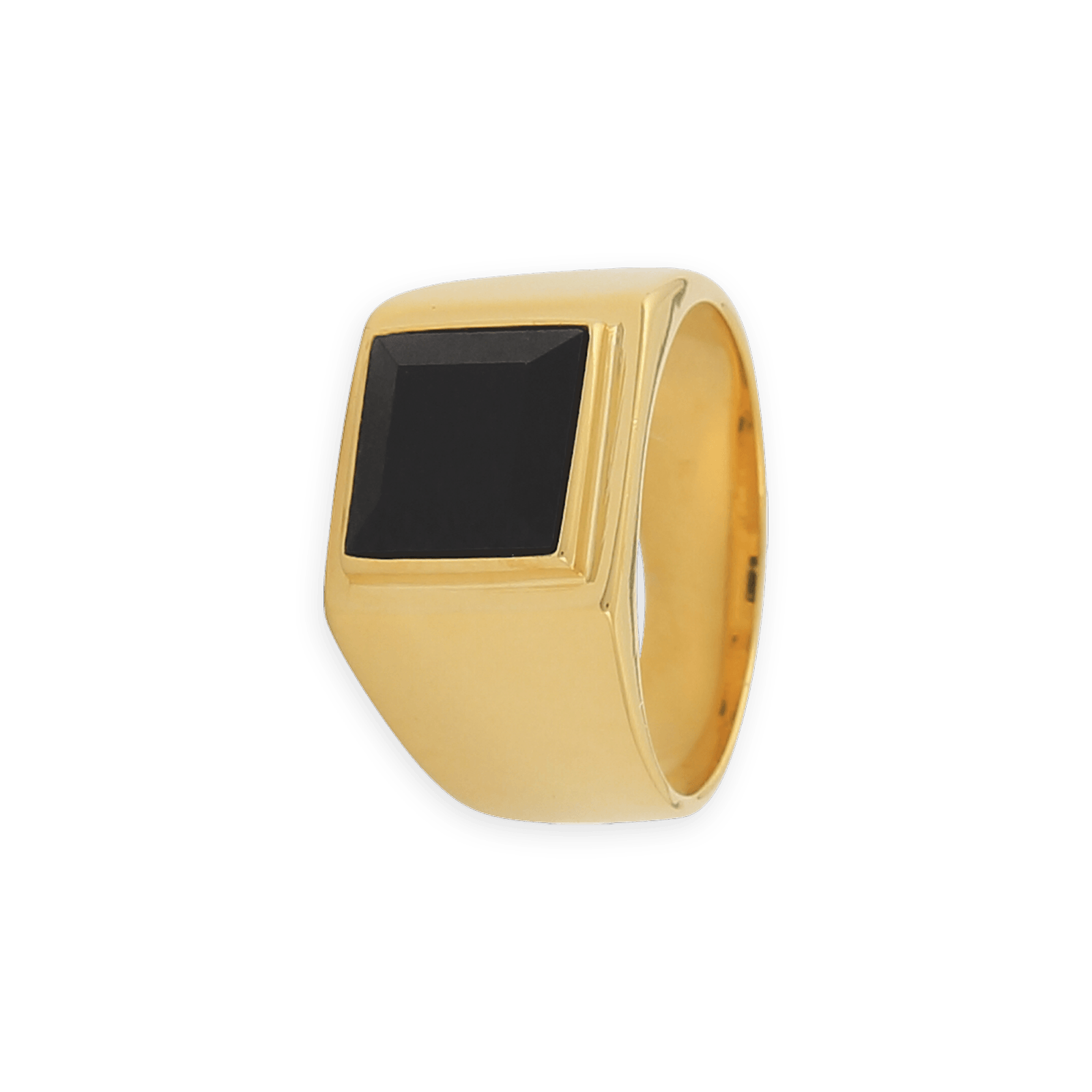 Chevalière Plaqué Or Onyx 10mm