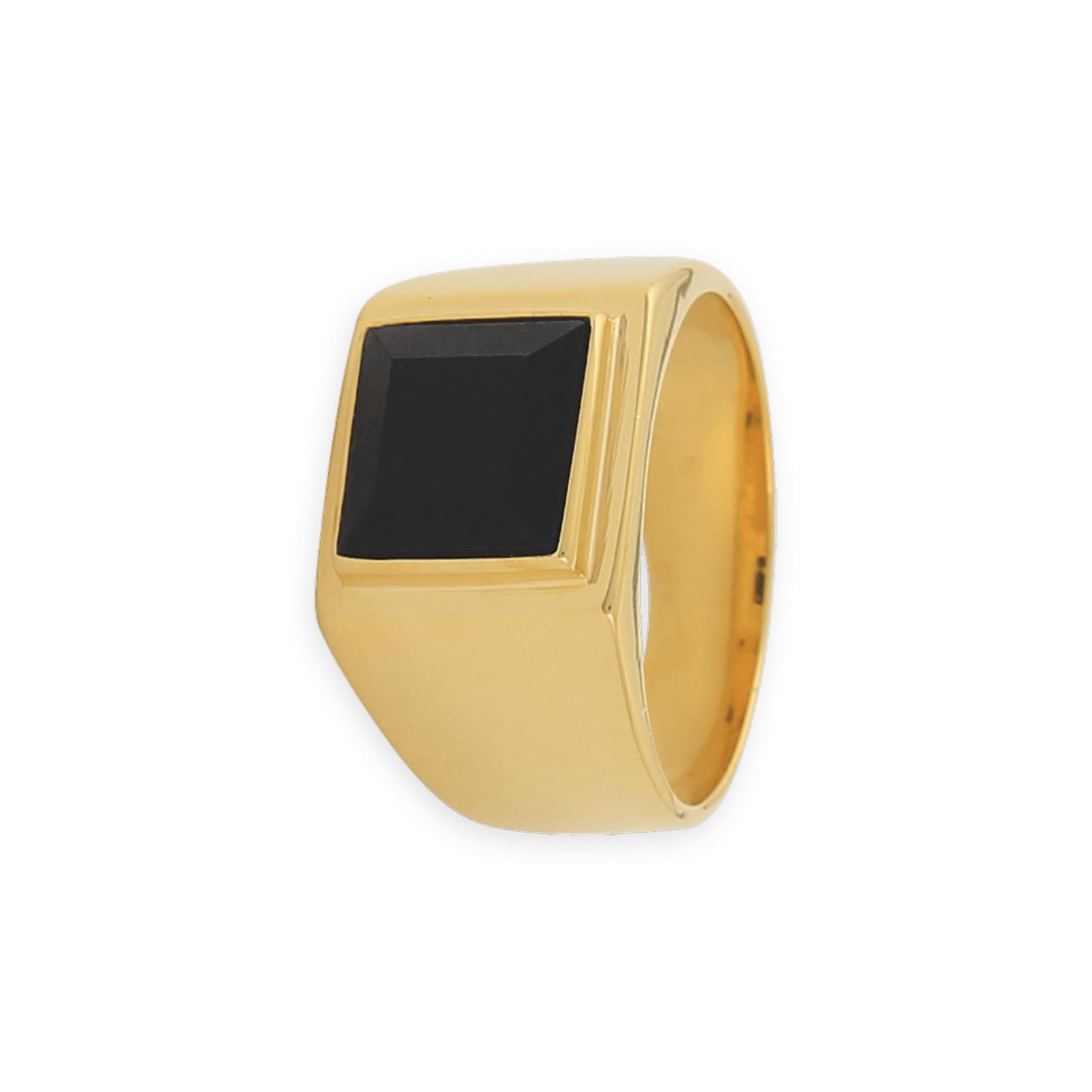 Chevalière Plaqué Or Onyx 10mm